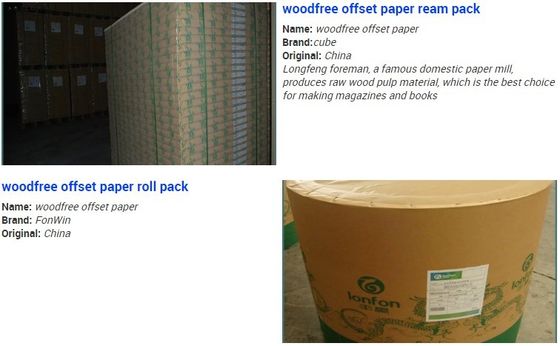 68/78/98/118gsm Papel offset sem madeira de cor creme para escrita e esboço