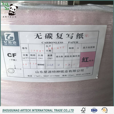 48-80 gm Papel sem carbono de cor de pasta de madeira virgem para fabrico de rolos de papel