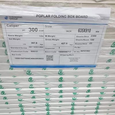 Revestimento de lado único 250g300g Pulpa Química-Mecânica Caixa dobrável para cartão postal