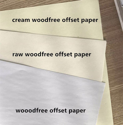 Papel de offset sem madeira para notebook 98%-110% Brilho Químico industrial