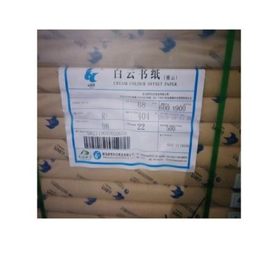 Impressão offset Papel sem madeira compatível com creme feito de celulose de madeira da fábrica Baiyun
