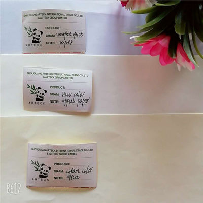 Impressão offset Papel sem madeira compatível com creme feito de celulose de madeira da fábrica Baiyun