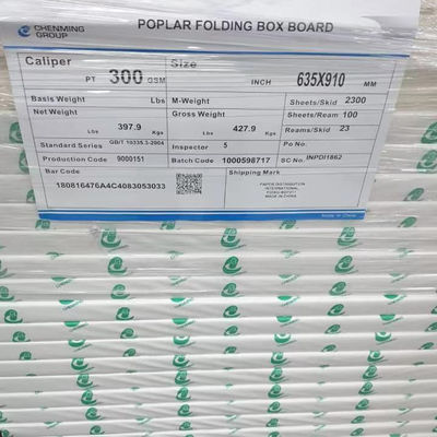 Cartão de marfim revestido de um lado de celulose virgem branca para soluções de embalagem de papel de moinho
